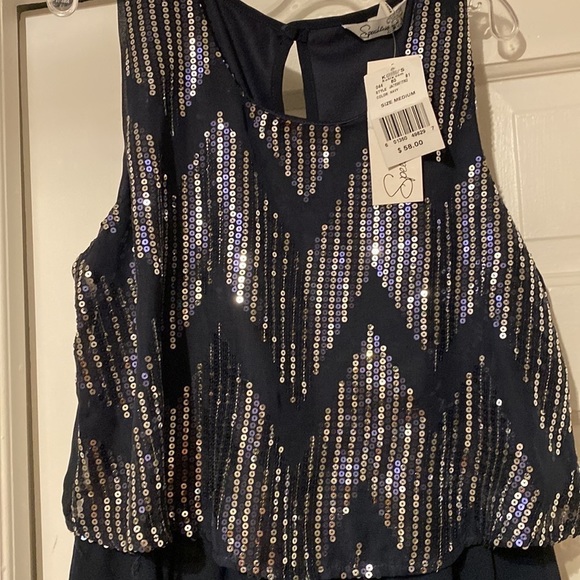 SPEECHLESS size medium blue dress w sequin detail NWT - Picture 3 of 4